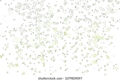 Light Green vector abstract colorful background, which consist of triangles. Pattern with colored triangles on white background.