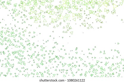 Light Green vector abstract colorful background, which consist of triangles. Pattern with colored triangles on white background.