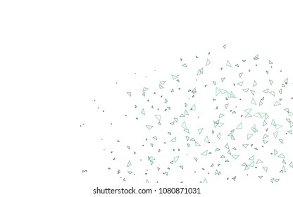Light Green vector abstract colorful background, which consist of triangles. Pattern with colored triangles on white background.