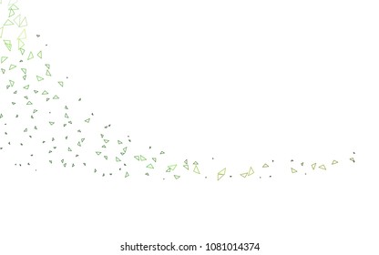 Light Green vector abstract colorful background, which consist of triangles. Pattern with colored triangles on white background.