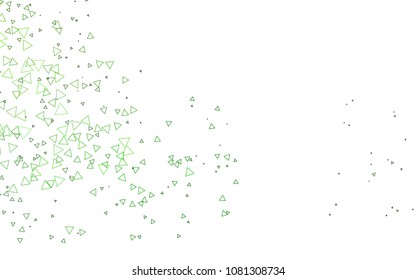 Light Green vector abstract colorful background, which consist of triangles. Pattern with colored triangles on white background.