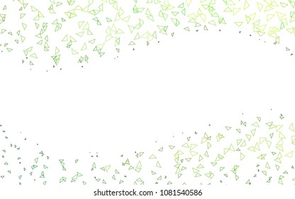 Light Green vector abstract colorful background, which consist of triangles. Pattern with colored triangles on white background.