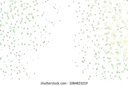 Light Green vector abstract colorful background, which consist of triangles. Pattern with colored triangles on white background.