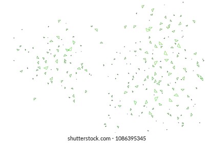 Light Green vector abstract colorful background, which consist of triangles. Pattern with colored triangles on white background.