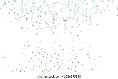 Light Green vector abstract colorful background, which consist of triangles. Pattern with colored triangles on white background.