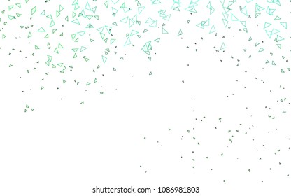 Light Green vector abstract colorful background, which consist of triangles. Pattern with colored triangles on white background.
