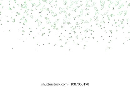 Light Green vector abstract colorful background, which consist of triangles. Pattern with colored triangles on white background.