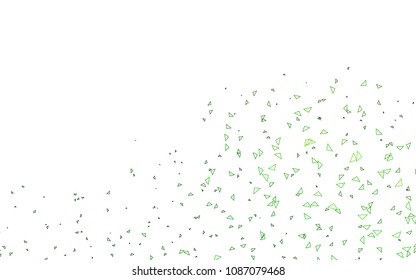 Light Green vector abstract colorful background, which consist of triangles. Pattern with colored triangles on white background.