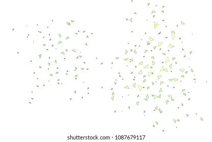 Light Green vector abstract colorful background, which consist of triangles. Pattern with colored triangles on white background.