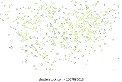 Light Green vector abstract colorful background, which consist of triangles. Pattern with colored triangles on white background.