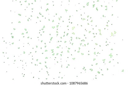 Light Green vector abstract colorful background, which consist of triangles. Pattern with colored triangles on white background.