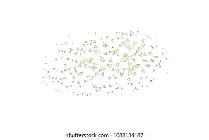 Light Green vector abstract colorful background, which consist of triangles. Pattern with colored triangles on white background.