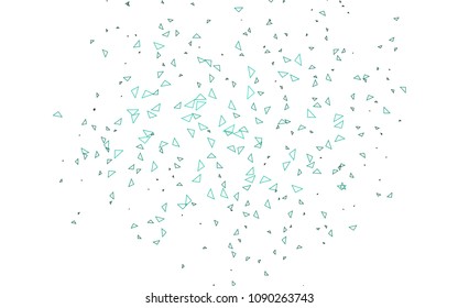 Light Green vector abstract colorful background, which consist of triangles. Pattern with colored triangles on white background.