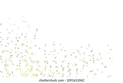 Light Green vector abstract colorful background, which consist of triangles. Pattern with colored triangles on white background.