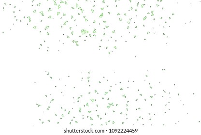Light Green vector abstract colorful background, which consist of triangles. Pattern with colored triangles on white background.