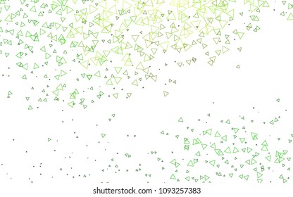 Light Green vector abstract colorful background, which consist of triangles. Pattern with colored triangles on white background.