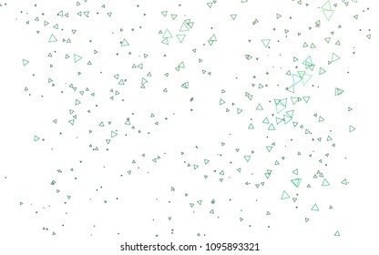 Light Green vector abstract colorful background, which consist of triangles. Pattern with colored triangles on white background.