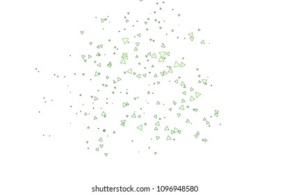 Light Green vector abstract colorful background, which consist of triangles. Pattern with colored triangles on white background.