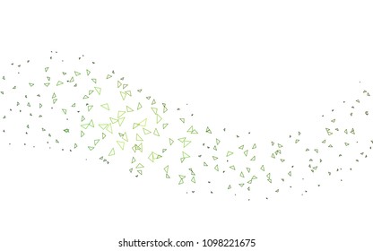 Light Green vector abstract colorful background, which consist of triangles. Pattern with colored triangles on white background.