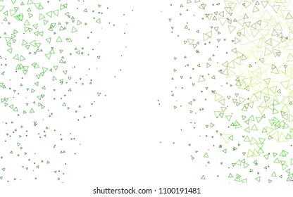 Light Green vector abstract colorful background, which consist of triangles. Pattern with colored triangles on white background.