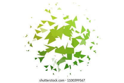 Light Green vector abstract colorful background, which consist of triangles. Pattern with colored triangles on white background.