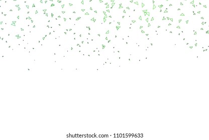 Light Green vector abstract colorful background, which consist of triangles. Pattern with colored triangles on white background.