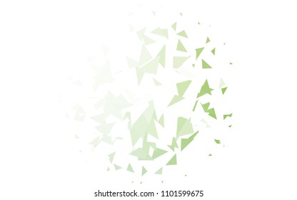 Light Green vector abstract colorful background, which consist of triangles. Pattern with colored triangles on white background.