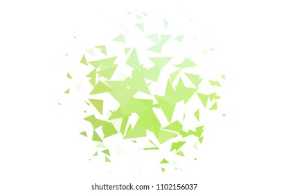 Light Green vector abstract colorful background, which consist of triangles. Pattern with colored triangles on white background.