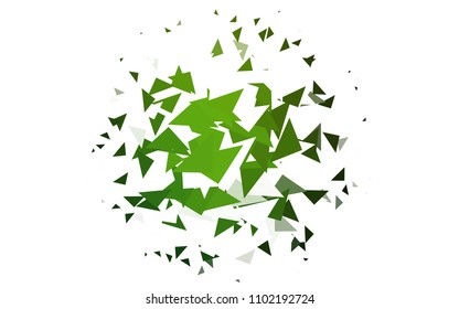 Light Green vector abstract colorful background, which consist of triangles. Pattern with colored triangles on white background.