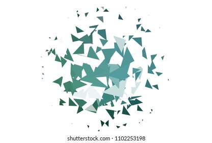 Light Green vector abstract colorful background, which consist of triangles. Pattern with colored triangles on white background.