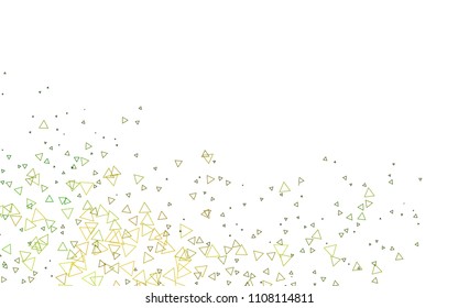 Light Green vector abstract colorful background, which consist of triangles. Pattern with colored triangles on white background.