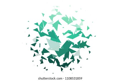 Light Green vector abstract colorful background, which consist of triangles. Pattern with colored triangles on white background.