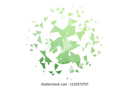 Light Green vector abstract colorful background, which consist of triangles. Pattern with colored triangles on white background.