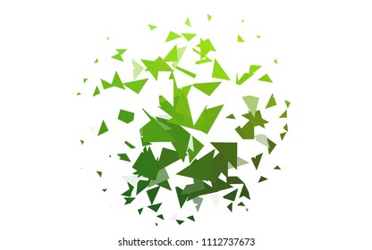 Light Green vector abstract colorful background, which consist of triangles. Pattern with colored triangles on white background.