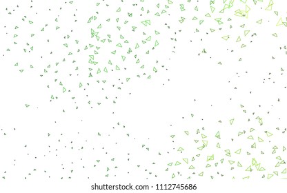Light Green vector abstract colorful background, which consist of triangles. Pattern with colored triangles on white background.