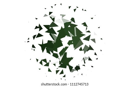 Light Green vector abstract colorful background, which consist of triangles. Pattern with colored triangles on white background.