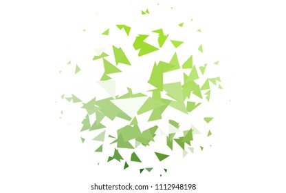 Light Green vector abstract colorful background, which consist of triangles. Pattern with colored triangles on white background.