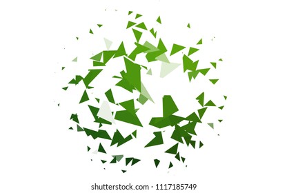Light Green vector abstract colorful background, which consist of triangles. Pattern with colored triangles on white background.