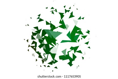 Light Green vector abstract colorful background, which consist of triangles. Pattern with colored triangles on white background.