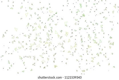 Light Green vector abstract colorful background, which consist of triangles. Pattern with colored triangles on white background.