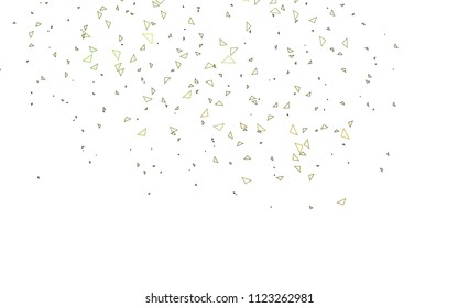 Light Green vector abstract colorful background, which consist of triangles. Pattern with colored triangles on white background.