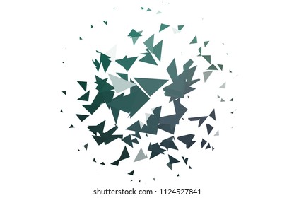 Light Green vector abstract colorful background, which consist of triangles. Pattern with colored triangles on white background.
