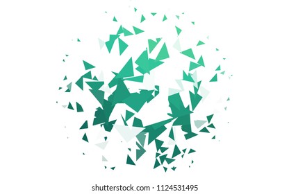Light Green vector abstract colorful background, which consist of triangles. Pattern with colored triangles on white background.