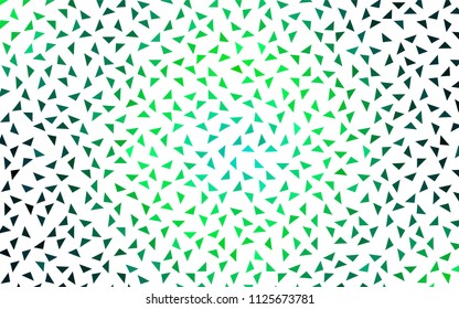 Light Green vector abstract colorful background, which consist of triangles. Pattern with colored triangles on white background.
