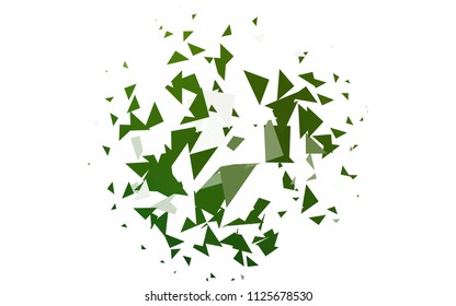 Light Green vector abstract colorful background, which consist of triangles. Pattern with colored triangles on white background.