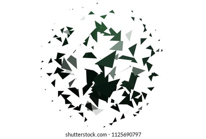 Light Green vector abstract colorful background, which consist of triangles. Pattern with colored triangles on white background.