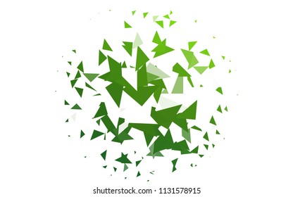 Light Green vector abstract colorful background, which consist of triangles. Pattern with colored triangles on white background.