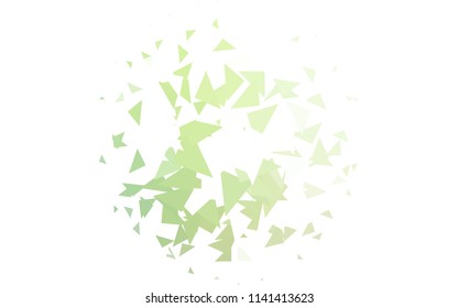 Light Green vector abstract colorful background, which consist of triangles. Pattern with colored triangles on white background.