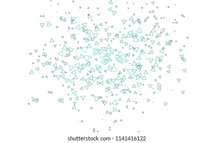Light Green vector abstract colorful background, which consist of triangles. Pattern with colored triangles on white background.
