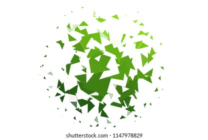 Light Green vector abstract colorful background, which consist of triangles. Pattern with colored triangles on white background.